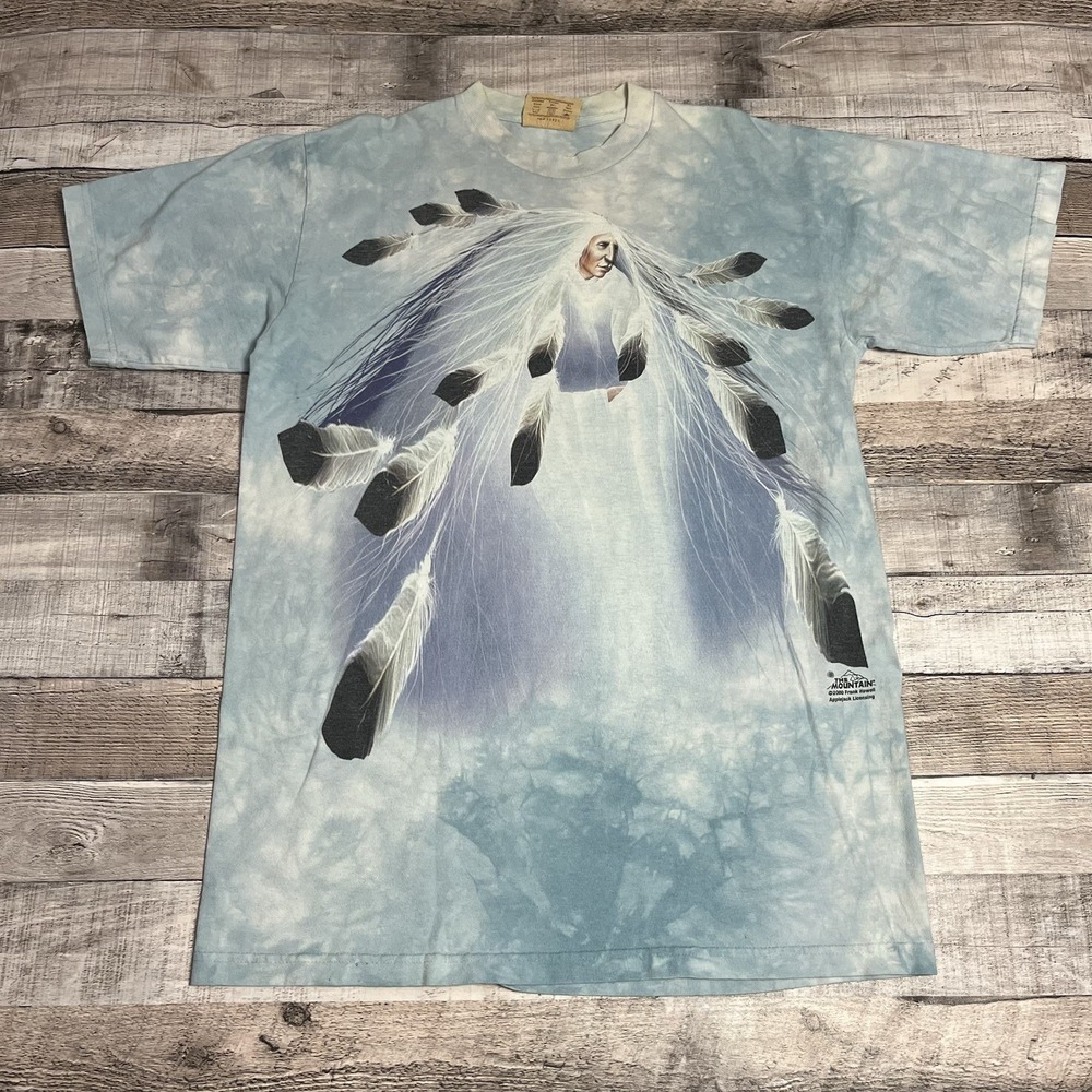 Mountain Shirt Size Medium Blue Vintage 2000 Goddess Spirit Woman Nature Tee